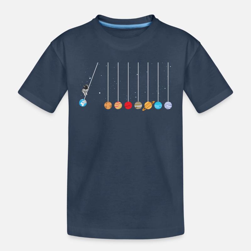astronaute swing planètes système solaire science spatiale - T-shirt bio Premium Enfant - bleu marine