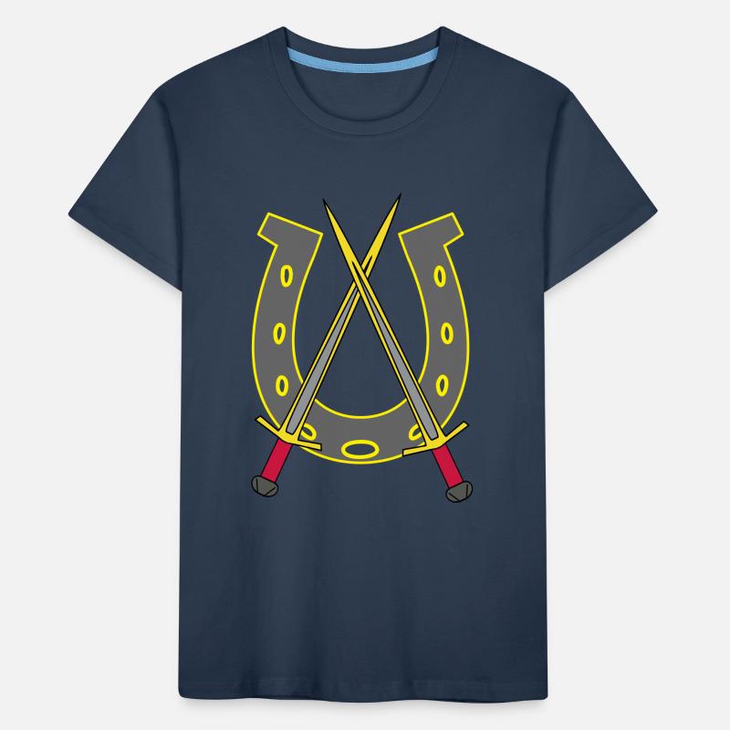 Chevalier médiéval épée épées fer à cheval T-shirt bio Premium Enfant