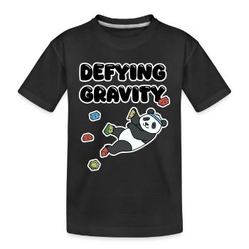Grimpe de panda chill | Bloc de Résistance à la Gravité - T-shirt bio Premium Enfant - noir - Devant