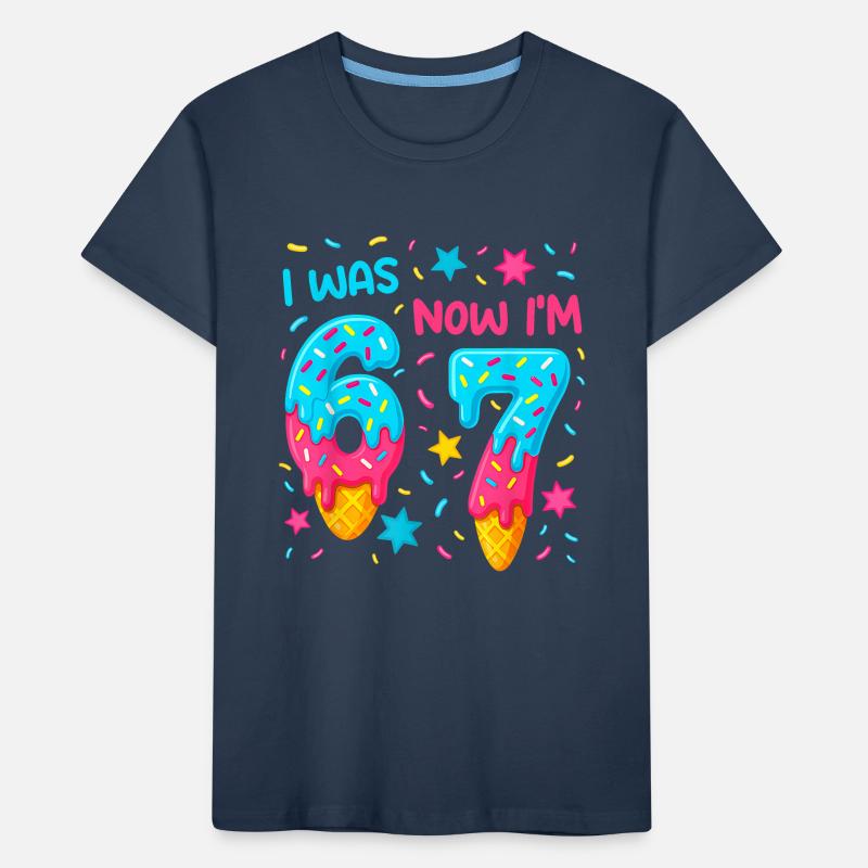Anniversaire de sept ans 67 J’avais six ans Maintenant j’ai sept ans T-shirt bio Premium Enfant