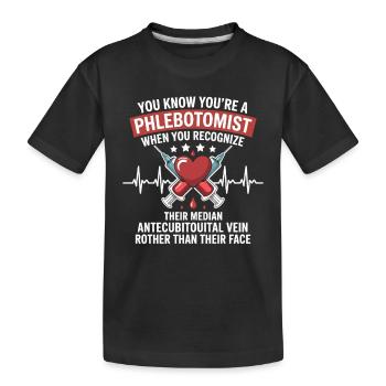 T-shirt à cœur de phlébotomiste - T-shirt bio Premium Enfant - noir - Devant