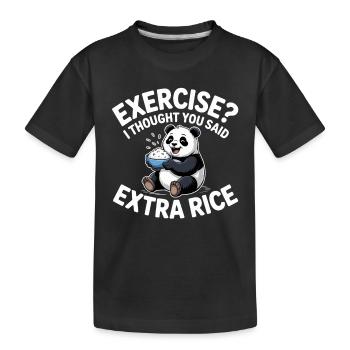 Blague sur le panda au riz - T-shirt bio Premium Enfant - noir - Devant