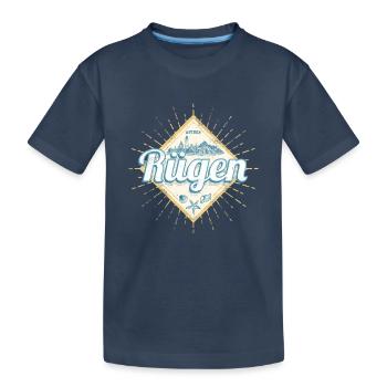 Souvenir vintage de Rügen avec un design de l’île Starfish - T-shirt bio Premium Enfant - bleu marine - Devant