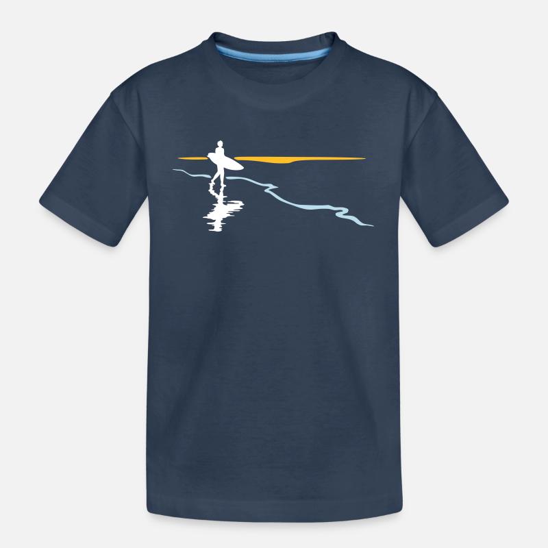 Surfeur à la plage - T-shirt bio Premium Enfant - bleu marine