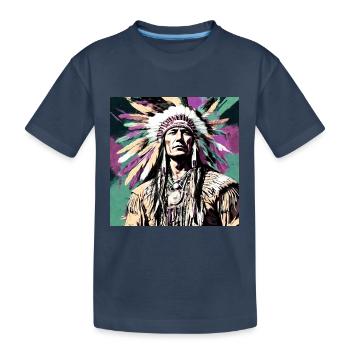 Winnetou,Indien,Illustration,Graffiti,Coloré,Beige - T-shirt bio Premium Enfant - bleu marine - Devant