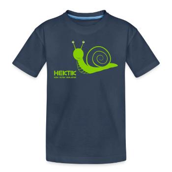 Hektik kein guter Begleiter - Kinder Premium Bio T-Shirt - Navy - Vorne