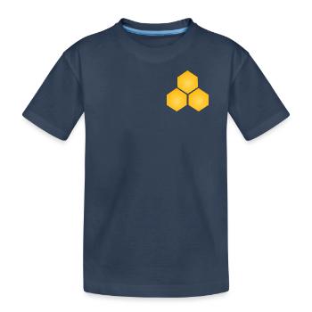 3'er Wabe - Kinder Premium Bio T-Shirt - Navy - Vorne
