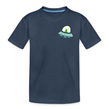 Außerirdischer im Ufo - Kinder Premium Bio T-Shirt - Navy - Vorne