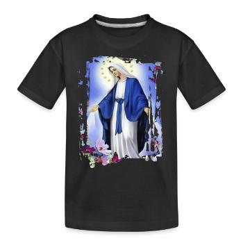 Holly Mary Maria Madonna Mariana Virgin Mary - Kids' Premium Organic T-Shirt - black - Front