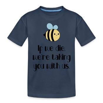 Ecology - Let's protect the bees! - Kids' Premium Organic T-Shirt - navy - Front