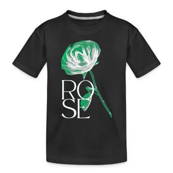 Rose - Kinder Premium Bio T-Shirt - Schwarz - Vorne