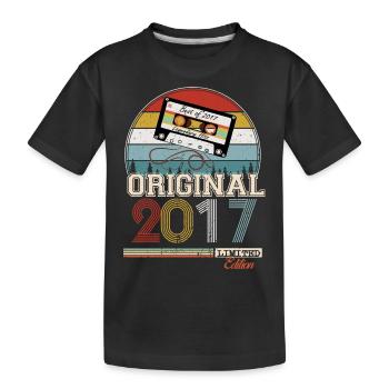 Stylish Retro Gift: 2017 Vintage - Kids' Premium Organic T-Shirt - black - Front