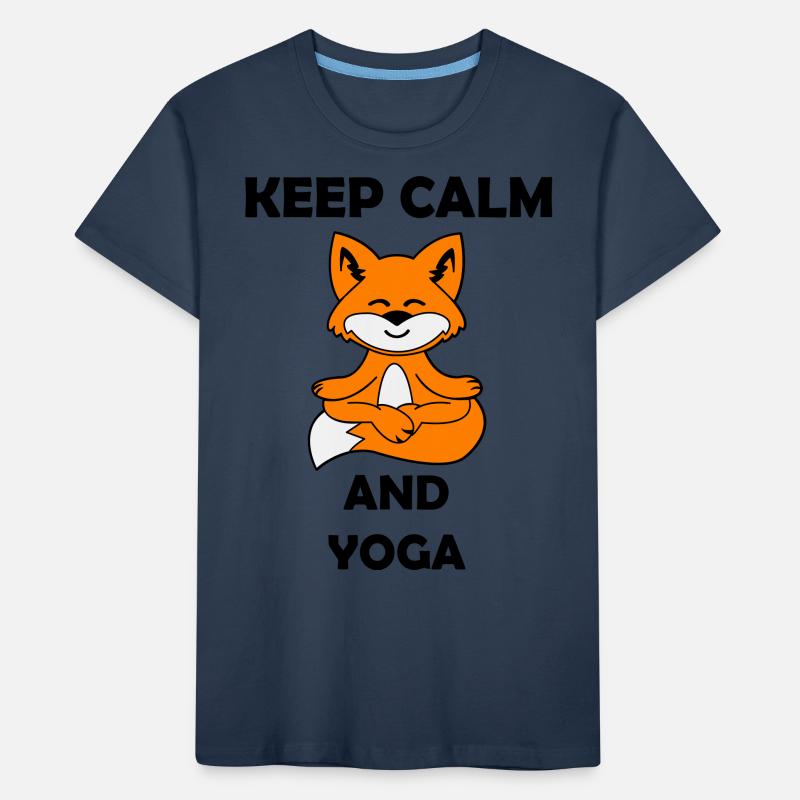 yoga fuchs keep calm Kinder Premium Bio T-Shirt