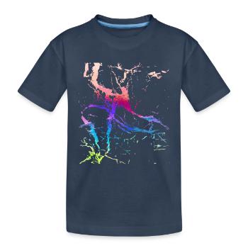 coloré,abstrait,rayures,optique usagée,rayures - T-shirt bio Premium Enfant - bleu marine - Devant