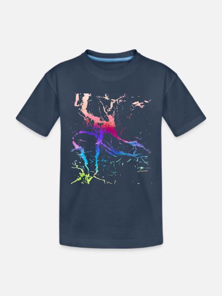 coloré,abstrait,rayures,optique usagée,rayures - T-shirt bio Premium Enfant - bleu marine