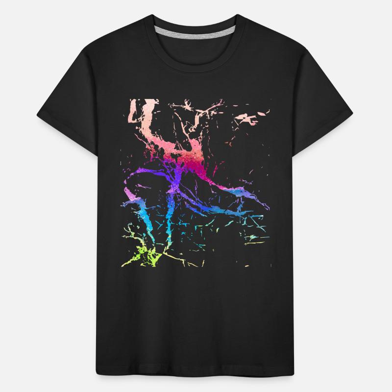 coloré,abstrait,rayures,optique usagée,rayures T-shirt bio Premium Enfant