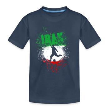 Iran, Soccer,Soccer Player,Free Iran,Flag - Kids' Premium Organic T-Shirt - navy - Front