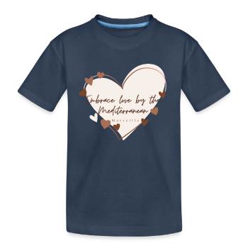 I Love with Heart Marseille - Kids' Premium Organic T-Shirt - navy - Front