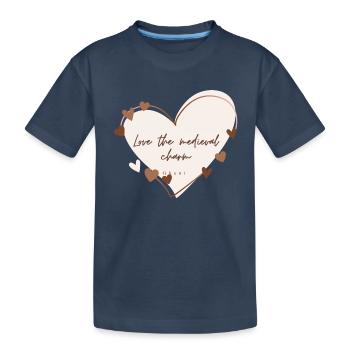 I Love with Heart Ghent - Kids' Premium Organic T-Shirt - navy - Front