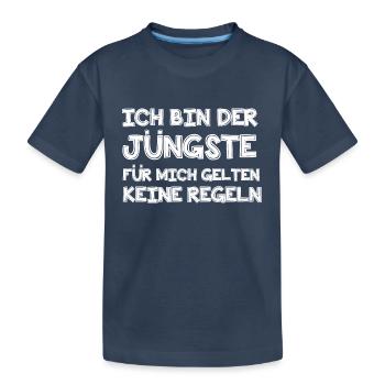 Ich bin der Jüngste - Kinder Premium Bio T-Shirt - Navy - Vorne