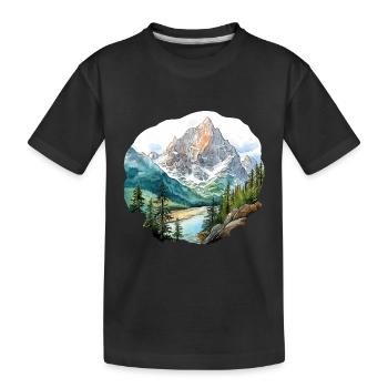 Mountains - Kids' Premium Organic T-Shirt - black - Front
