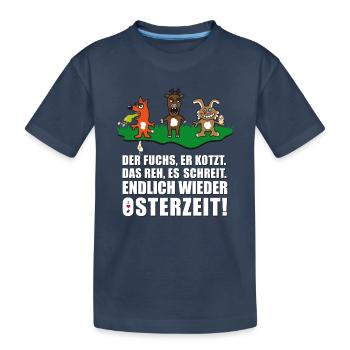 Osterzeit | Ostern | Osterhase | Osterei Reh Fuchs - Kinder Premium Bio T-Shirt - Navy - Vorne