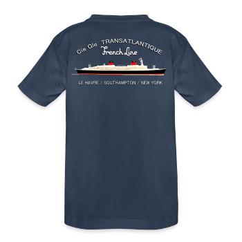 LINER FRANKREICH Louis RUNEMBERG © Adagp - Kinder Premium Bio T-Shirt - Navy - Hinten