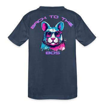 Lässiger Katzen-Return mit Retro-Vibe - Kinder Premium Bio T-Shirt - Navy - Hinten