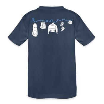 Hängende Wildwasser Kleidung an Flussverlauf - Kinder Premium Bio T-Shirt - Navy - Hinten