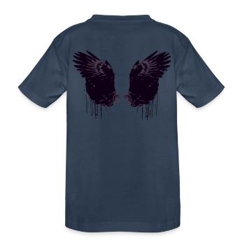 Adler,Flügel,Darkangel,angelwings,Vogel - Kinder Premium Bio T-Shirt - Navy - Hinten