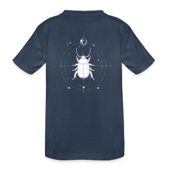 Coléoptère dans l’espace avec la lune et les étoiles - T-shirt bio Premium Enfant - bleu marine - Dos