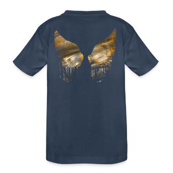 Angelwings,Ailes,Or,Ailes d’Ange,Métallique - T-shirt bio Premium Enfant - bleu marine - Dos