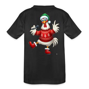 Urlaub Singende Henne Pullover - Kinder Premium Bio T-Shirt - Schwarz - Hinten