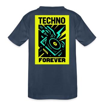 Techno Forever - Kids' Premium Organic T-Shirt - navy - Back