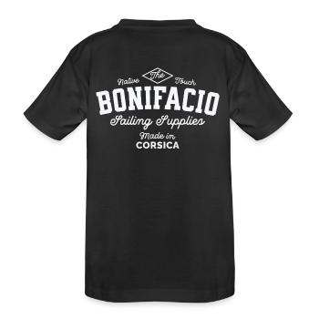 Bonifacio Segelzubehör made in Corsica - Kinder Premium Bio T-Shirt - Schwarz - Hinten