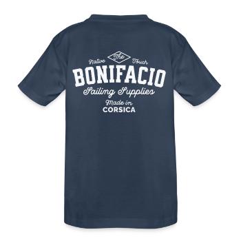 Bonifacio Segelzubehör made in Corsica - Kinder Premium Bio T-Shirt - Navy - Hinten