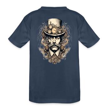 Steampunk Gentleman avec des montres - T-shirt bio Premium Enfant - bleu marine - Dos