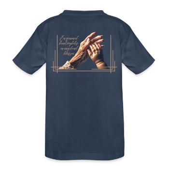 Ein alter Hase führt, ein junger Mann vertraut - Kinder Premium Bio T-Shirt - Navy - Hinten