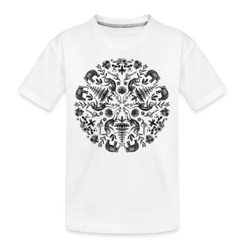 Affe Elefant Anker Farn Mandala - Teenager Premium Bio T-Shirt