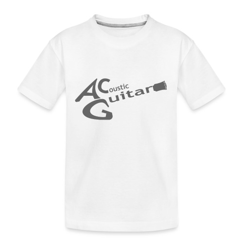 Acoustic Guitar Logo - Gray - Teenager Premium Organic T-Shirt