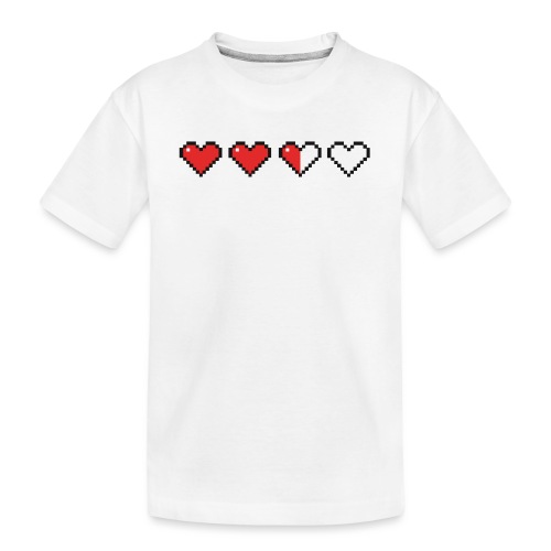 Pixel Herzen - Teenager Premium Bio T-Shirt