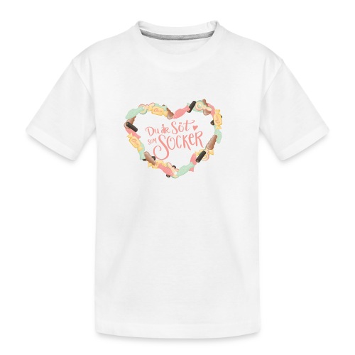 Söt som socker - Godis hjärta - Ekologisk premium-T-shirt tonåring