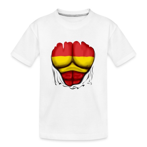 España Flag Ripped Muscles six pack chest t-shirt - Teenager Premium Organic T-Shirt