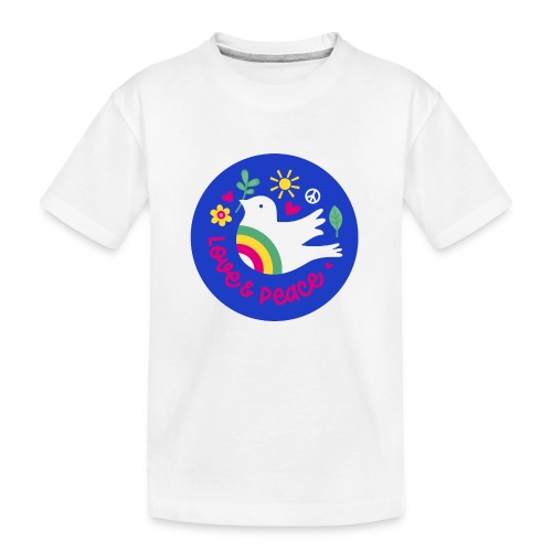 Love ans Peace / blue - Teenager Premium Bio T-Shirt