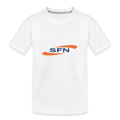 SFN Logo mit rundem Text in weiß - Teenager Premium Bio T-Shirt