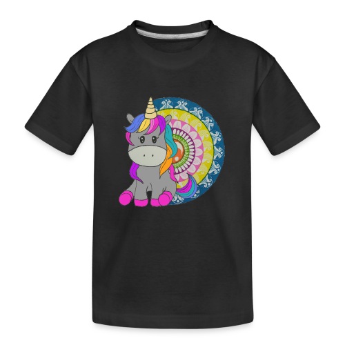 Unicorno Mandala - Maglietta ecologica premium per ragazzi