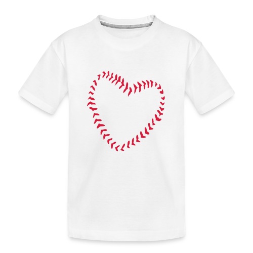 2581172 1029128891 Serce baseballowe szwów - Ekologiczna koszulka młodzieżowa Premium