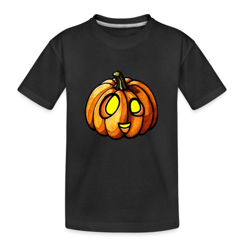 Pumpkin Halloween watercolor scribblesirii - Teenager premium T-shirt økologisk