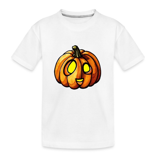 Pumpkin Halloween watercolor scribblesirii - Ekologisk premium-T-shirt tonåring