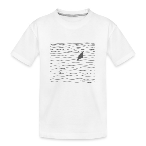 Windsurfer & Shark (czarny) - Ekologiczna koszulka młodzieżowa Premium